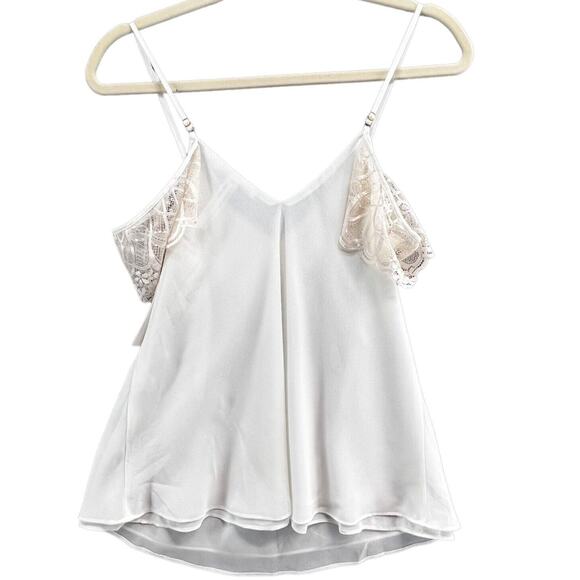 Flora Nikrooz UO Cami Top XS Cream Lace Semi Sheer Coquette Feminine Fairy NEW - Picture 4 of 12